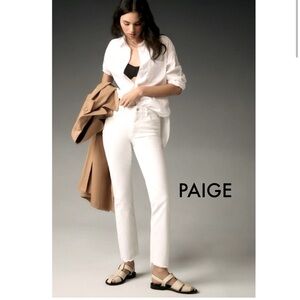 NWT PAIGE White Jacqueline Straight Jeans